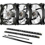 Pachet Segotep RexGB 1200 kit 3 ventilatoare + 2x Benzi RGB LED SG-RS01 iluminare RGB