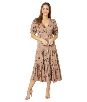 Imbracaminte Femei Saltwater Luxe Caro Short Sleeve Midi Dress Chai, Saltwater Luxe