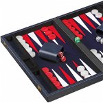 Set joc table/Backgammon in stil Casino - Compact- 38x47 cm - Albastru