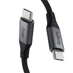 Cablu USB-C - USB-C 3.0 Ringke Premium 1.2 m negru, 1