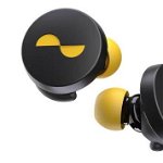 Casti True Wireless Nura NuraTrue Fool's Gold Limited Edition, Bluetooth, ANC, Waterproof IPX4 (Negru/Galben)