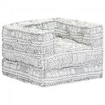 Fotoliu puf modular, gri deschis, material textil