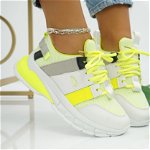 Pantofi Sport, culoare Verde Neon, material Piele ecologica, Textil - cod: P3107, Botinelli