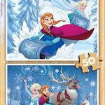 Set 2 puzzle-uri cu personaje Disney - Regatul de Gheata, Jucaresti