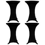 vidaXL Husă de masă cu picior, 4 buc., negru, Ø80 cm, elastic, vidaXL