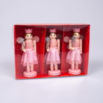 Set 3 figurine zane roz de Craciun, FARA BRAND