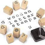 Set tusiera si stampile din lemn - Alfabet, TOBAR, 4-5 ani +, OneForFun