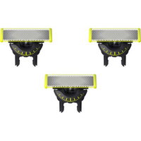 Rezerva  OneBlade 360 - QP430/50 - otel inoxidabil - umed si uscat - kit 3 lame - pentru orice model PHILIPS OneBlade si OneBladePro - Verde, Philips