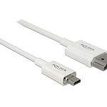 Cablu HDMI la micro HDMI-D T-T 3D 4K 1.5m Slim Premium Alb, Delock 85150