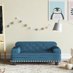 vidaXL Canapea pentru copii, albastru, 70x45x30 cm, catifea, vidaXL