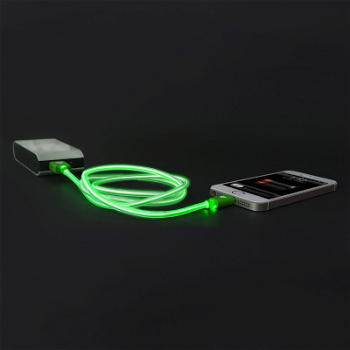 Cablu luminos verde de date si incarcare iPhone 5 5S 5C 6 6plus iPod iPad USB, delight