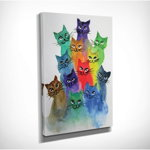 Tablou pe pânză Happy Cats, 30 x 40 cm, Wallity