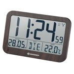 Ceas de perete Bresser Jumbo LCD 7001802 termometru alarma maro
