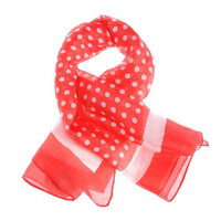 Esarfa rosie matase, cu buline