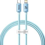 Baseus USB-C - Cablu USB Lightning 1,2 m Albastru deschis (BSU3637), Baseus