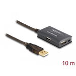 Cablu prelungitor activ USB 2.0 (A T-M) 10 m, cu Hub 4 porturi, Delock 82748, Delock