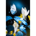 Tablou canvas Flori albe fluture, 