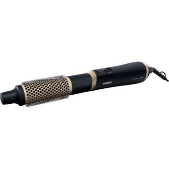Perie cu aer cald Philips HP8667/00, 800 W, Tehnologie ThermoProtect, 3 accesorii, Invelis ceramic cu cheratina, Ingrijire cu ioni, Negru