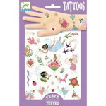 Set Tatuaje Temporare Zane si Flori pentru Copii Non Alergice  Multicolor, Djeco