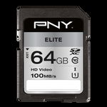 Card de memorie PNY Elite SDXC 64GB Class 10 UHS-1/ U1, PNY