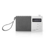 Radio portabil FM Functie de ceas cu alarma 2.1W gri/alb, Nedis