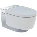 Geberit AquaClean Mera Comfort Set vas WC Rimfree suspendat, capac soft-close electric cu functie de bideu, 39x59 cm, crom, Geberit