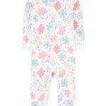 Carter’s Pijama alba cu flori 100% Bumbac Organic