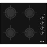 Plita pe gaz incorporabila Arctic ARSGN64125S, gaz pe sticla, 60 cm, 4 zone, aprindere integrata, negru