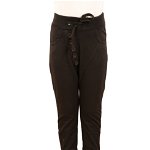 Pantaloni vatuiti negru cu nasturi decorativi - cod CS-139, 