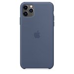 Husa de protectie Apple pentru iPhone 11 Pro Max, Silicon, Alaskan Blue