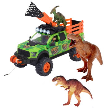Masina Dickie Toys Dino Hunter cu 4 figurine, Dickie Toys