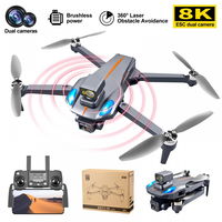 Drona K911 MAX GPS cu obiectiv pentru evitarea obstacolelor laser 360°, cu 2 camera 4k/8k HD ESC FPV, 5G Wifi, GPS, brate pliabile, distanta de control: ~1200 m, autonomie zbor ~ 20 de minute, SLX