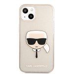 Husa de protectie Karl Lagerfeld Full Glitter Karl Head pentru Apple iPhone 13 mini (Auriu)