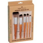 Set 5 pensule machiaj cu maner din bambus Top Choice 37474 Engros, Top Choice