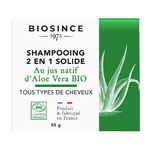 Sampon organic solid 2-in-1 cu aloe vera, 55g, Biosince 1975, Biosince 1975