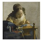 Tablou pictura Dantelareasa de Johannes Vermeer 2041 - Material produs:: Tablou canvas pe panza CU RAMA, Dimensiunea:: 60x60 cm, 