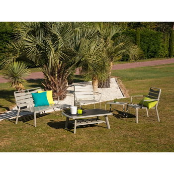 Set mobilier de grădină gri din aluminiu pentru 4 persoane Spring - Ezeis, Ezeis