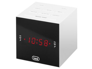 Radio cu ceas si alarma, display cu LED, RC 855C, alb, Trevi