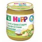 Piure crema din spanac si legume + 4 luni, 125g, Hipp, Hipp