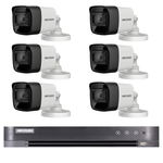 Sistem supraveghere exterior Hikvision 6 camere 4 in 1, 8MP IR30m, DVR 8 canale 4K 8MP, Hikvision