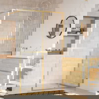 Paravan dus ESG, Zakito Europe, Sticla securizata/ Aluminiu, 140x195cm, Transparent/Negru