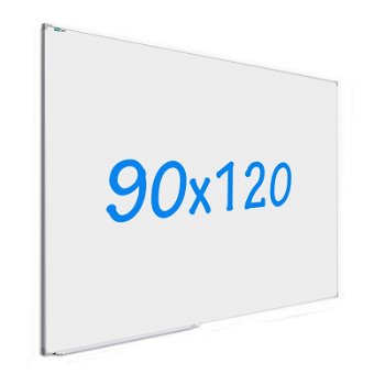 Tabla magnetica whiteboard, 90x120 cm, rama aluminiu slim, suport markere, Procart