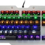 Tastatura gaming Blow 84-216#, cu cablu, mecanica, iluminata RGB, EN, argintiu, Blow