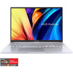 Laptop ASUS Vivobook 16X M1603QA-MB511, AMD Ryzen 5 5600H pana la 4.2GHz, 16" WUXGA, 8GB, SSD 512GB, AMD Radeon Graphics, Free DOS, argintiu