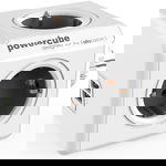 Priza PowerCube Original 2x USB 4x Schuko Alb/Gri, Allocacoc