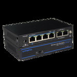 Switch 4 porturi PoE+, 2 porturi uplink - UTEPO SW04-TP60, UTEPO