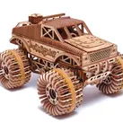 Puzzle 3D mecanic din lemn Monster Truck, Wood Trick, 556 piese, DIY, Set de constructie, Cadou pentru adulti si copii, Jucarie mecanica pentru baieti, Cadoul perfect pentru pasionatii de OFff-Road, Motor cu benzi elastice, Jucarie ECO, Wood Trick