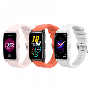 Set 3 curele universale din silicon 20mm pentru Huawei Honor Watch ES/ Samsung Watch Active/ Active 2/ Gear S2 roz portocaliu alb