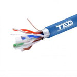 Cablu FTP cat.6 cupru integral 0.51 albastru rola 305ml TED002426, TED