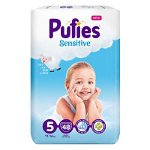 Scutece Pufies Sensitive 5 junior, Maxi Pack, 48 buc